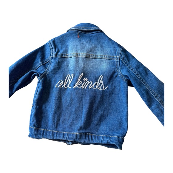 7 for All Mankind Toddlers 12 Months Denim Jacket "All Kinds" Blue Denim Button - Picture 2 of 4
